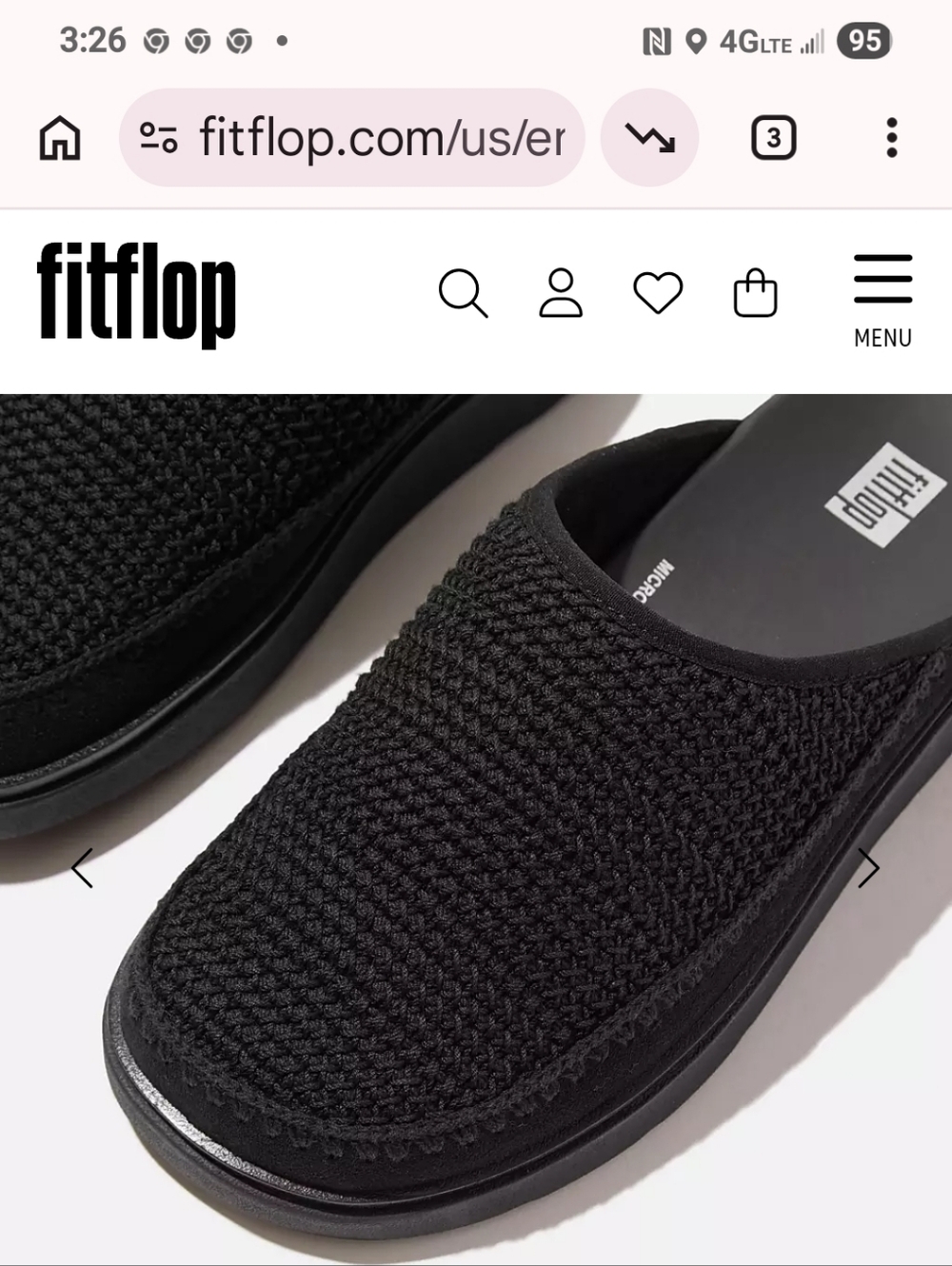 FITFLOP CROCHET MULES BLACK SIZE 8 BNWT